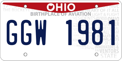 OH license plate GGW1981
