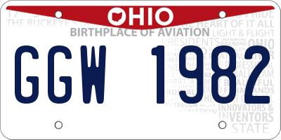 OH license plate GGW1982