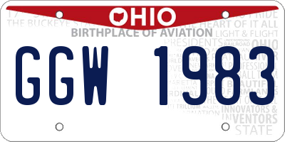 OH license plate GGW1983