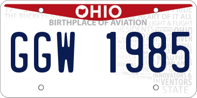 OH license plate GGW1985