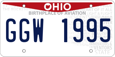 OH license plate GGW1995