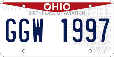 OH license plate GGW1997