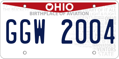 OH license plate GGW2004