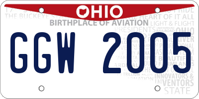 OH license plate GGW2005