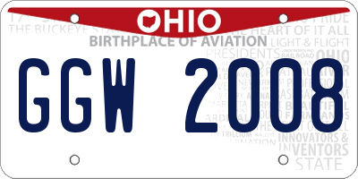 OH license plate GGW2008