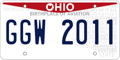 OH license plate GGW2011