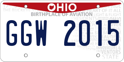 OH license plate GGW2015