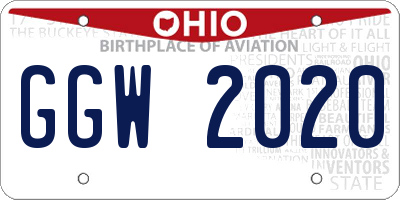 OH license plate GGW2020