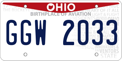 OH license plate GGW2033