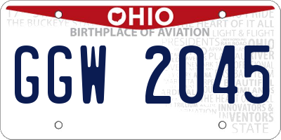 OH license plate GGW2045