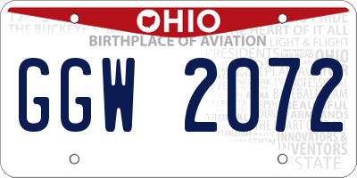 OH license plate GGW2072