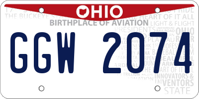 OH license plate GGW2074