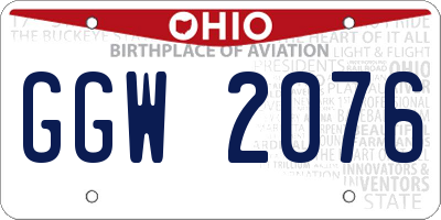 OH license plate GGW2076