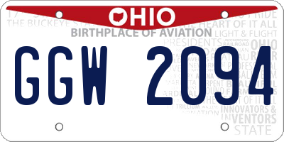 OH license plate GGW2094