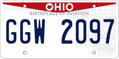 OH license plate GGW2097