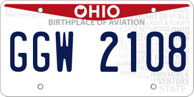 OH license plate GGW2108