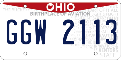 OH license plate GGW2113