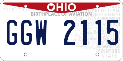 OH license plate GGW2115
