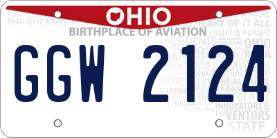 OH license plate GGW2124