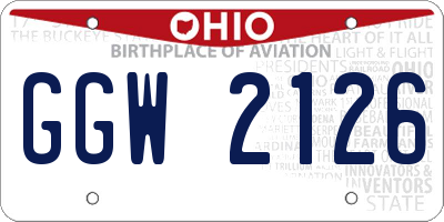 OH license plate GGW2126