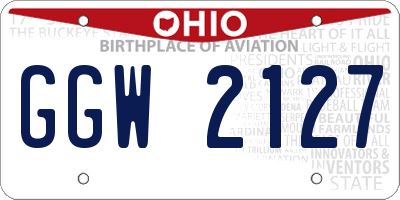 OH license plate GGW2127
