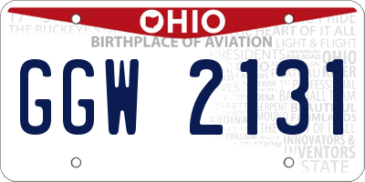 OH license plate GGW2131
