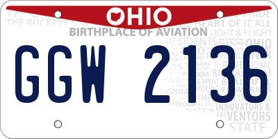 OH license plate GGW2136