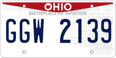 OH license plate GGW2139