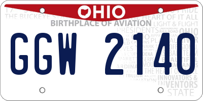 OH license plate GGW2140