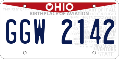 OH license plate GGW2142
