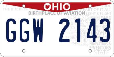 OH license plate GGW2143