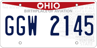 OH license plate GGW2145