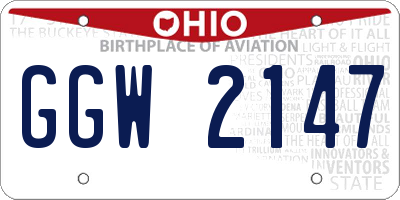 OH license plate GGW2147