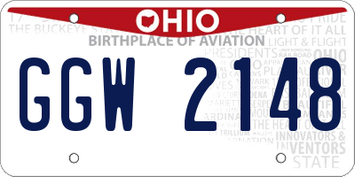 OH license plate GGW2148