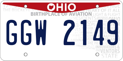 OH license plate GGW2149
