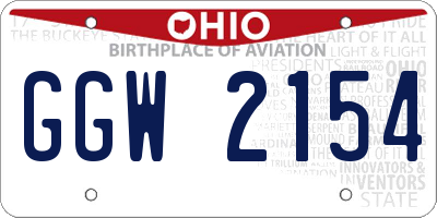 OH license plate GGW2154