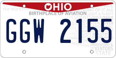 OH license plate GGW2155