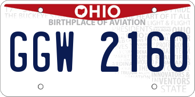 OH license plate GGW2160