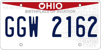 OH license plate GGW2162