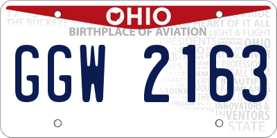 OH license plate GGW2163