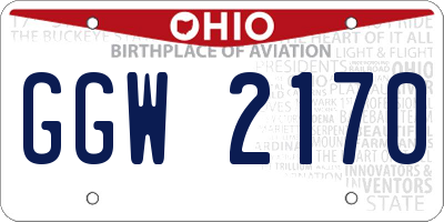 OH license plate GGW2170