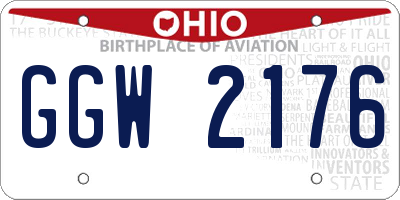 OH license plate GGW2176