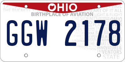 OH license plate GGW2178