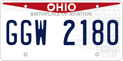 OH license plate GGW2180