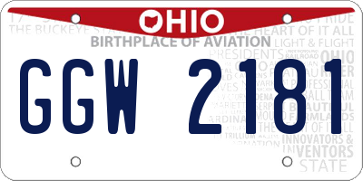 OH license plate GGW2181