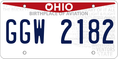 OH license plate GGW2182