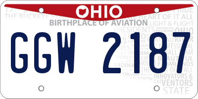 OH license plate GGW2187