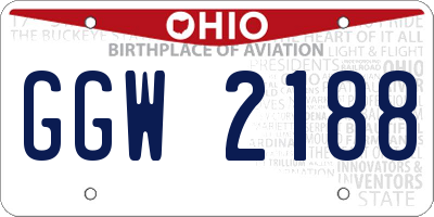 OH license plate GGW2188