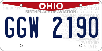 OH license plate GGW2190