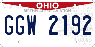 OH license plate GGW2192